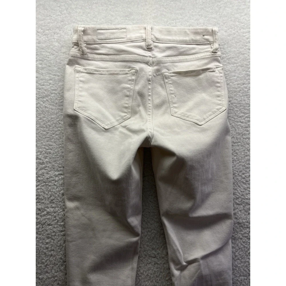 AllSaints Jeans Womens 28 White Grace Slashed Skinny Stretch Pants Pockets Chore
